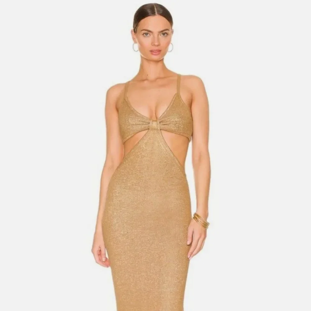 Cult Gaia Serita Dress - Gold - Size S - Picture 2 of 12